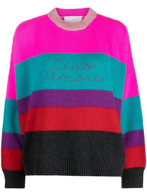 Giada Benincasa logo-embroidered striped jumper - Pink