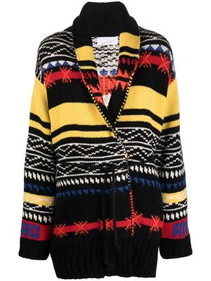 Giada Benincasa patterned intarsia-knit cardigan - Black