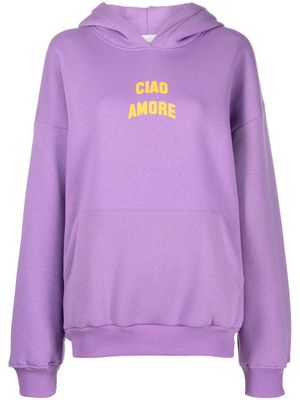 Giada Benincasa slogan-print jersey hoodie - Purple