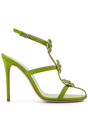 Giambattista Valli 110mm floral-appliqué sandals - Green
