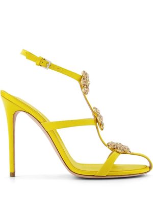 Giambattista Valli 110mm floral-appliqué sandals - Yellow
