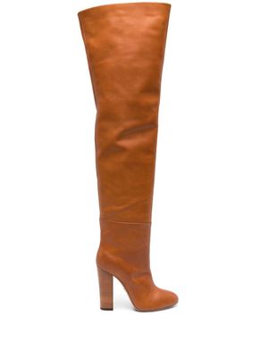 Giambattista Valli 110mm thigh-high leather boots - Brown