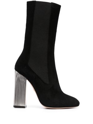 Giambattista Valli 115mm ridged-heel suede boots - Black