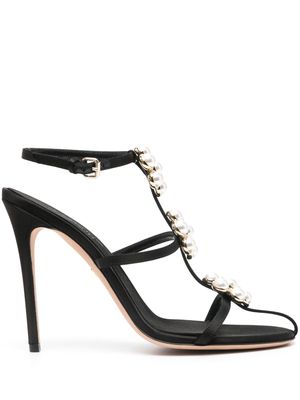 Giambattista Valli 120mm faux-pearl embellished sandals - Black
