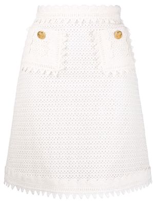 Giambattista Valli A-line tweed skirt - White