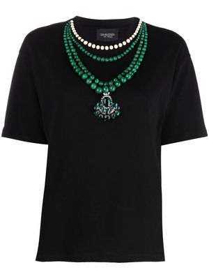 GIAMBATTISTA VALLI bead-embellished T-shirt - Black