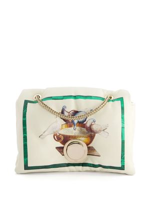 Giambattista Valli Birds Airbag leather shoulder bag - White
