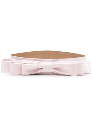 Giambattista Valli bow-detail satin-finish belt - Pink