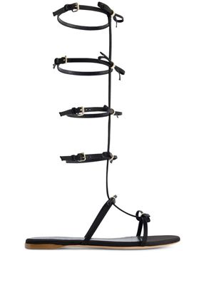 Giambattista Valli bow-detail satin sandals - Black