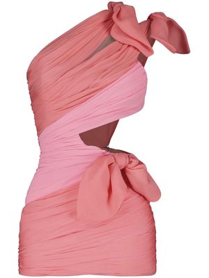 Giambattista Valli bow-embellished asymmetric minidress - Pink