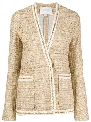 Giambattista Valli chain-embellished bouclé jacket - Neutrals