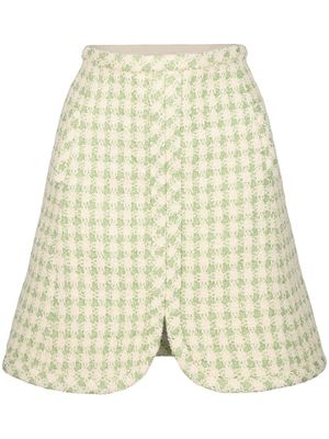 Giambattista Valli check-print high-waist mini skirt - Green