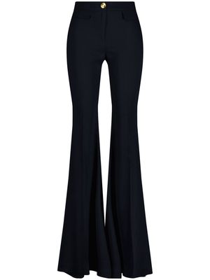 Giambattista Valli crepe-texture flared trousers - Black