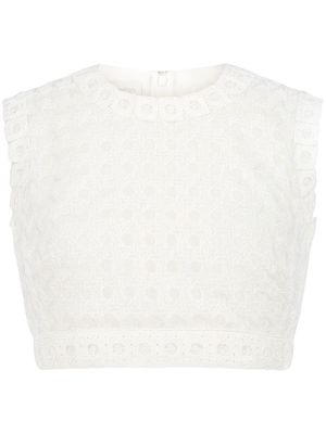 Giambattista Valli cropped knitted top - White