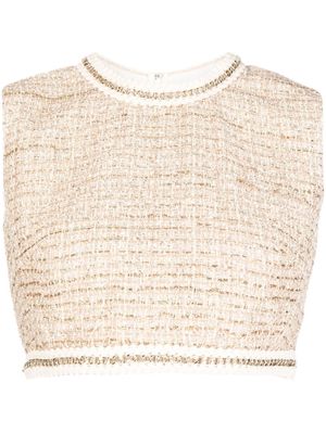 Giambattista Valli cropped knitted vest - Brown