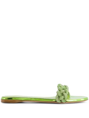 Giambattista Valli crystal-embellished braided sandals - Green