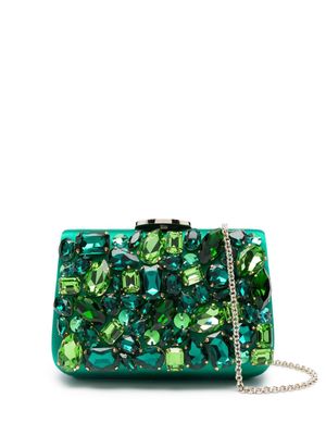 Giambattista Valli crystal-embellished clutch bag - Green