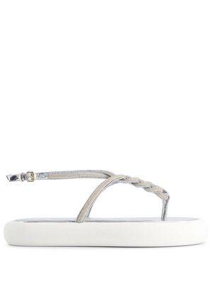 Giambattista Valli crystal-embellished flatform sandals - Silver
