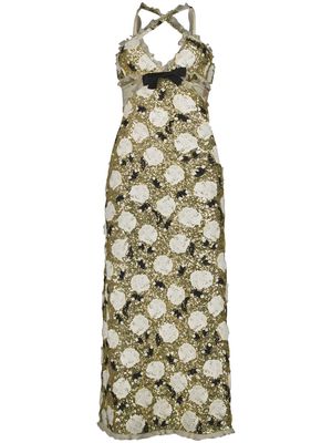 Giambattista Valli cut-out design sequin maxi dress - Gold