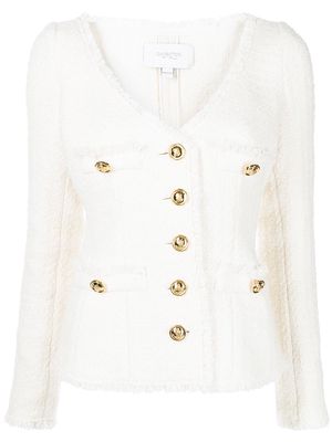 Giambattista Valli decorative-button tailored tweed jacket - Neutrals