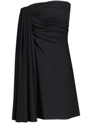 Giambattista Valli draped strapless silk minidress - Black