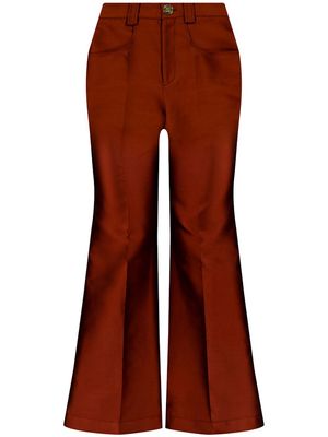 Giambattista Valli duchess satin flared trousers - Orange