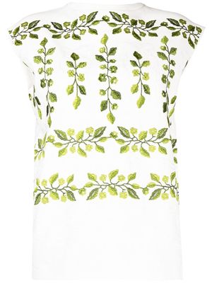 Giambattista Valli embroidered cotton top - White
