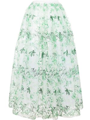 Giambattista Valli embroidered full skirt - Green