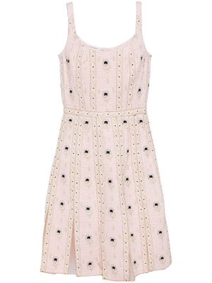 Giambattista Valli Embroidered Silk Mini Dress - Pink