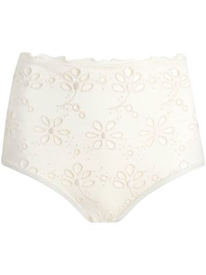 Giambattista Valli floral-embroidered bikini bottoms - Neutrals
