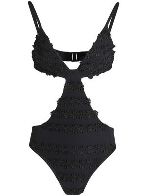 Giambattista Valli floral-embroidered cut-out swimsuit - Black