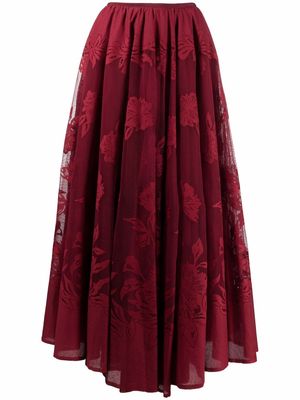 Giambattista Valli floral-embroidered long skirt