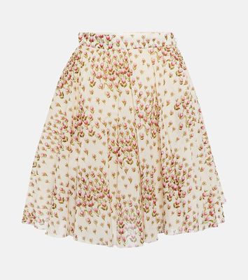 Giambattista Valli Floral high-rise cotton miniskirt