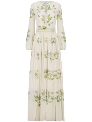 Giambattista Valli floral-print belted maxi dress - White