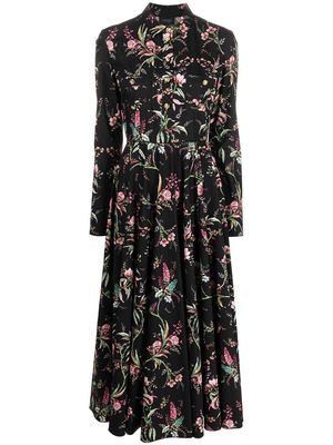 Giambattista Valli floral-print cotton shirt-dress - Black