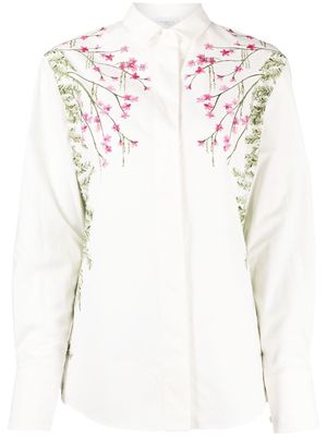 Giambattista Valli floral-print cotton shirt - White