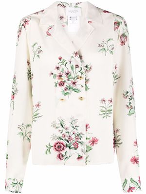 Giambattista Valli floral-print double-breasted shirt - Neutrals