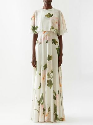 Giambattista Valli - Floral-print Georgette Gown - Womens - Ivory Multi