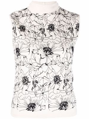 Giambattista Valli floral-print knit top - Black