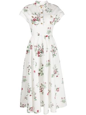 Giambattista Valli floral-print shirt dress - White