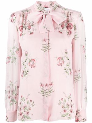 Giambattista Valli floral-print silk blouse - Pink