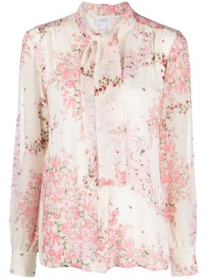 Giambattista Valli floral-print silk-georgette blouse - White