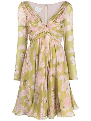 Giambattista Valli floral-print silk minidress - Green