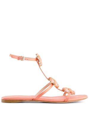 Giambattista Valli flower-detailing leather sandals - Pink
