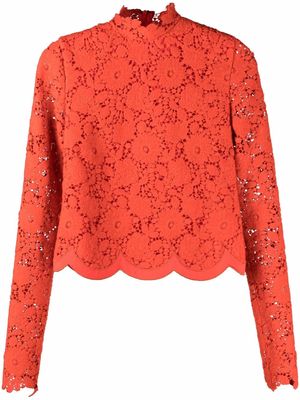 Giambattista Valli guipure-lace blouse - Orange