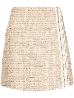 Giambattista Valli high-waisted tweed mini skirt - Neutrals