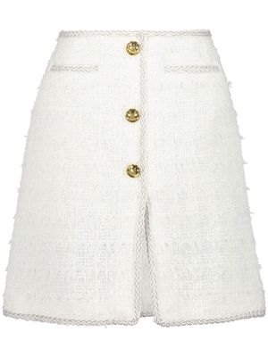 Giambattista Valli high-waisted tweed mini skirt - White
