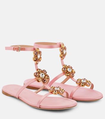 Giambattista Valli Jaipur embellished satin sandals