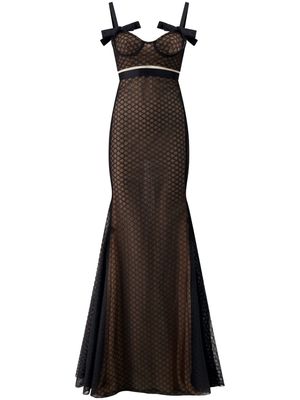 Giambattista Valli lace bustier-top gown - Black