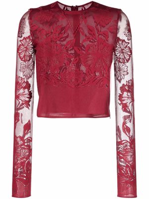Giambattista Valli lace-design blouse - Red